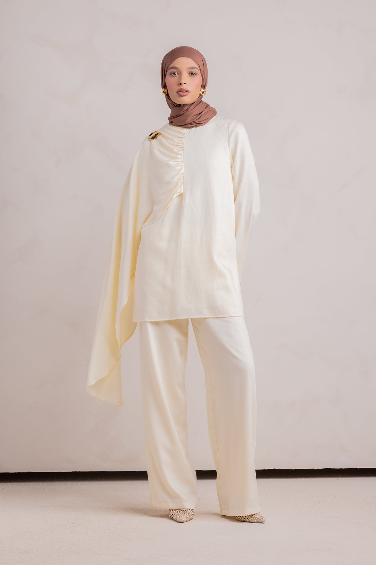 Lauren Cape Tunic - Cream