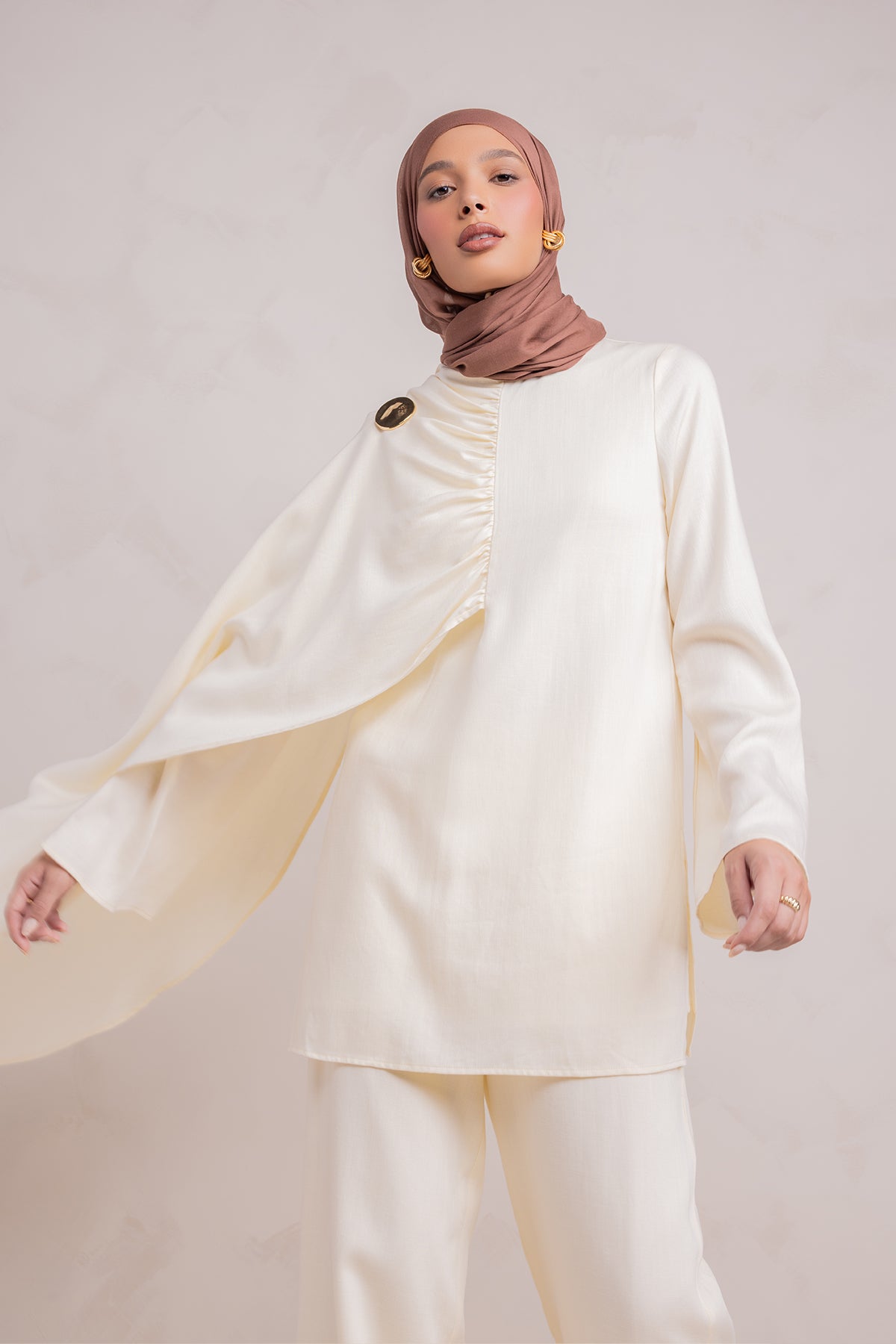 Lauren Cape Tunic - Cream