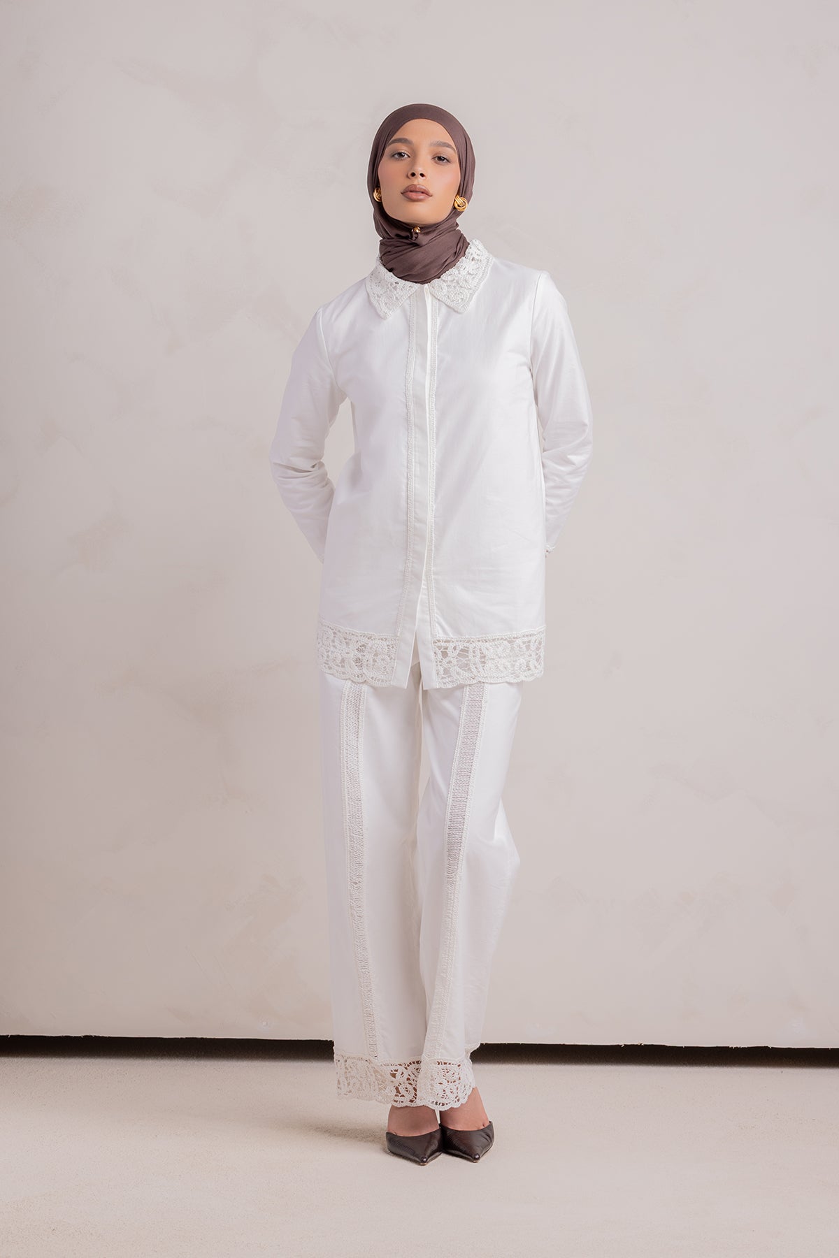 Zara Crochet Pant - White - 5