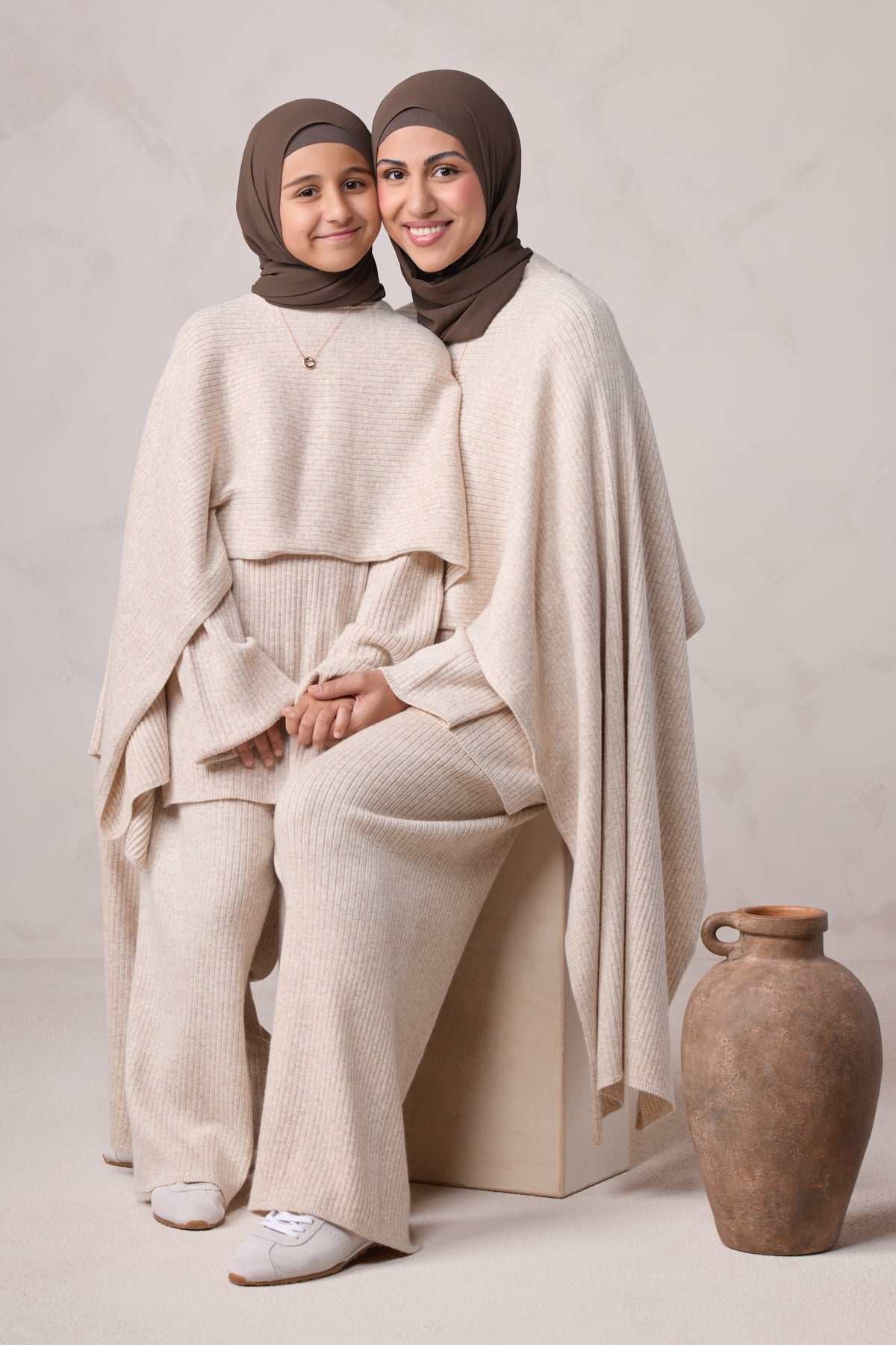 Deniz Kids Knit Matching Set - Almond