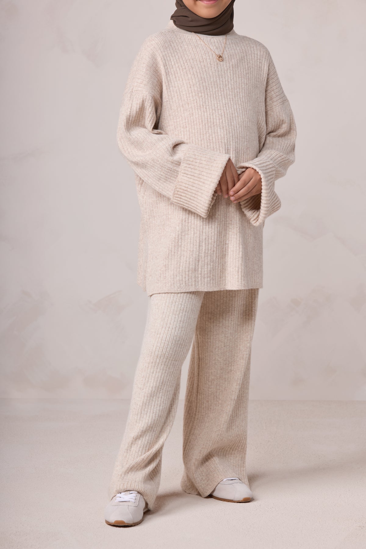 Deniz Kids Knit Matching Set - Almond