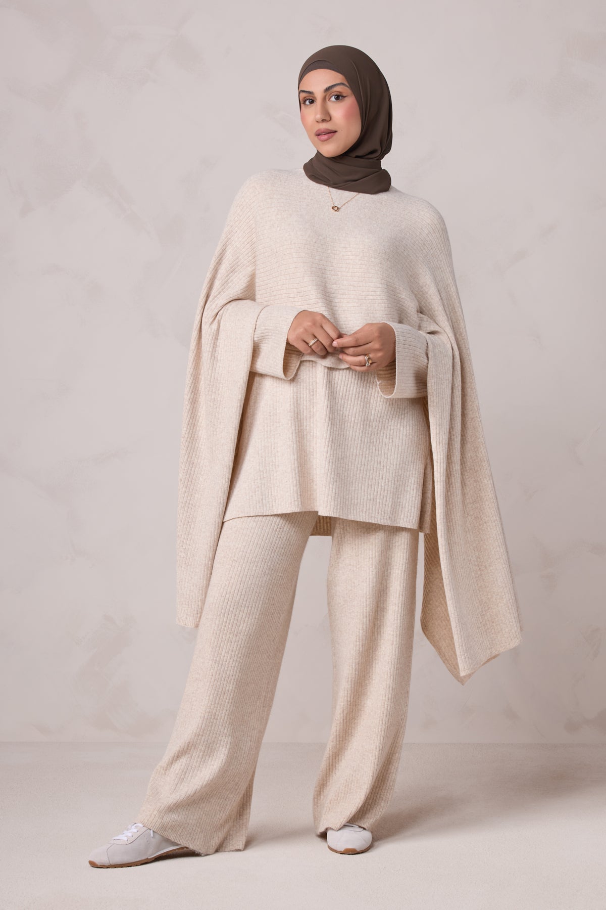 Deniz Knit Matching Set - Almond