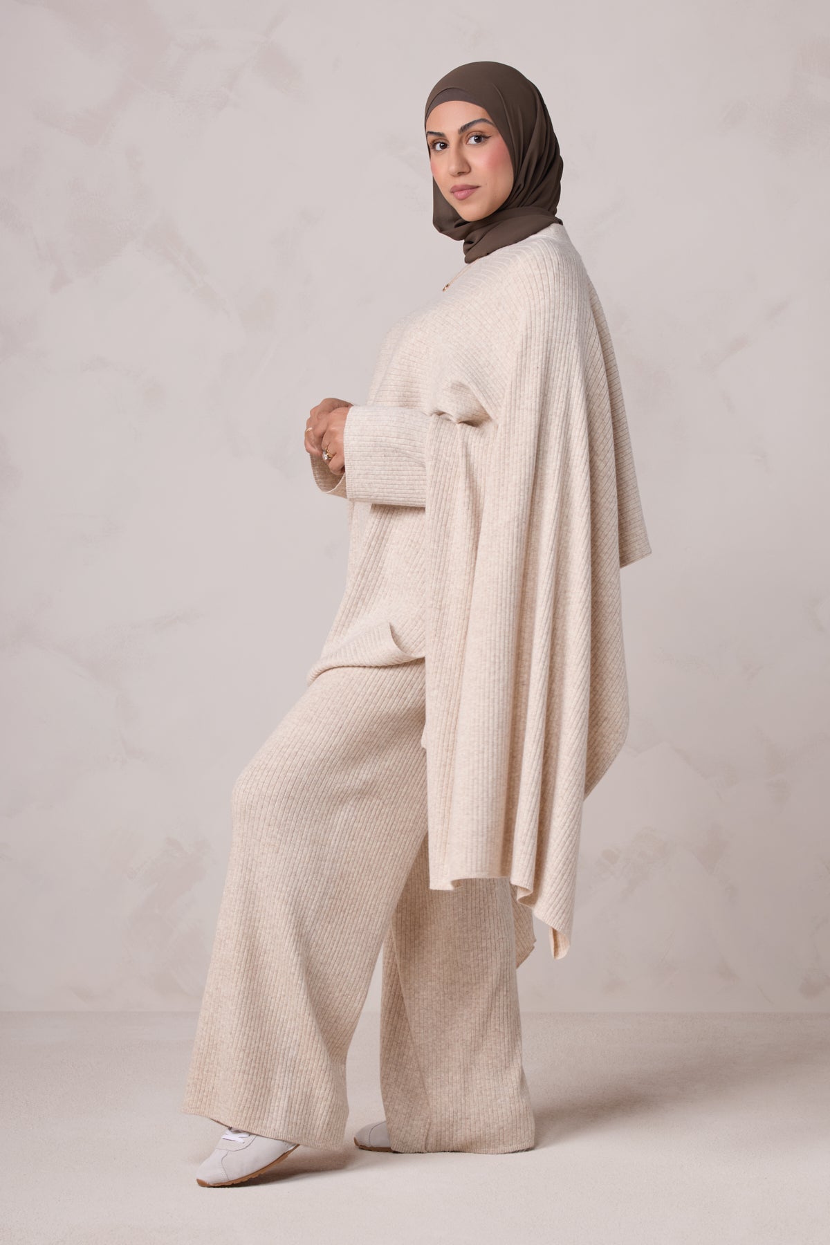 Deniz Knit Matching Set - Almond