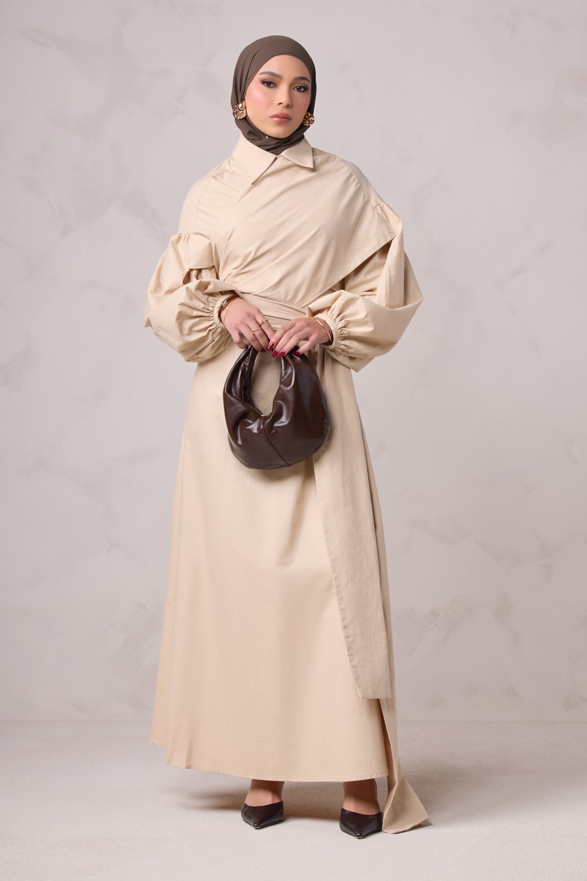 Rahma Tie Wrap Dress - Sand