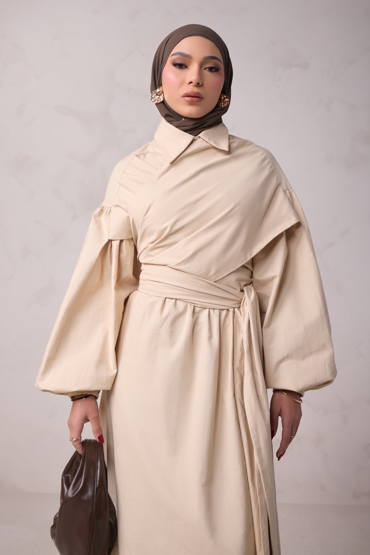 Rahma Tie Wrap Dress - Sand