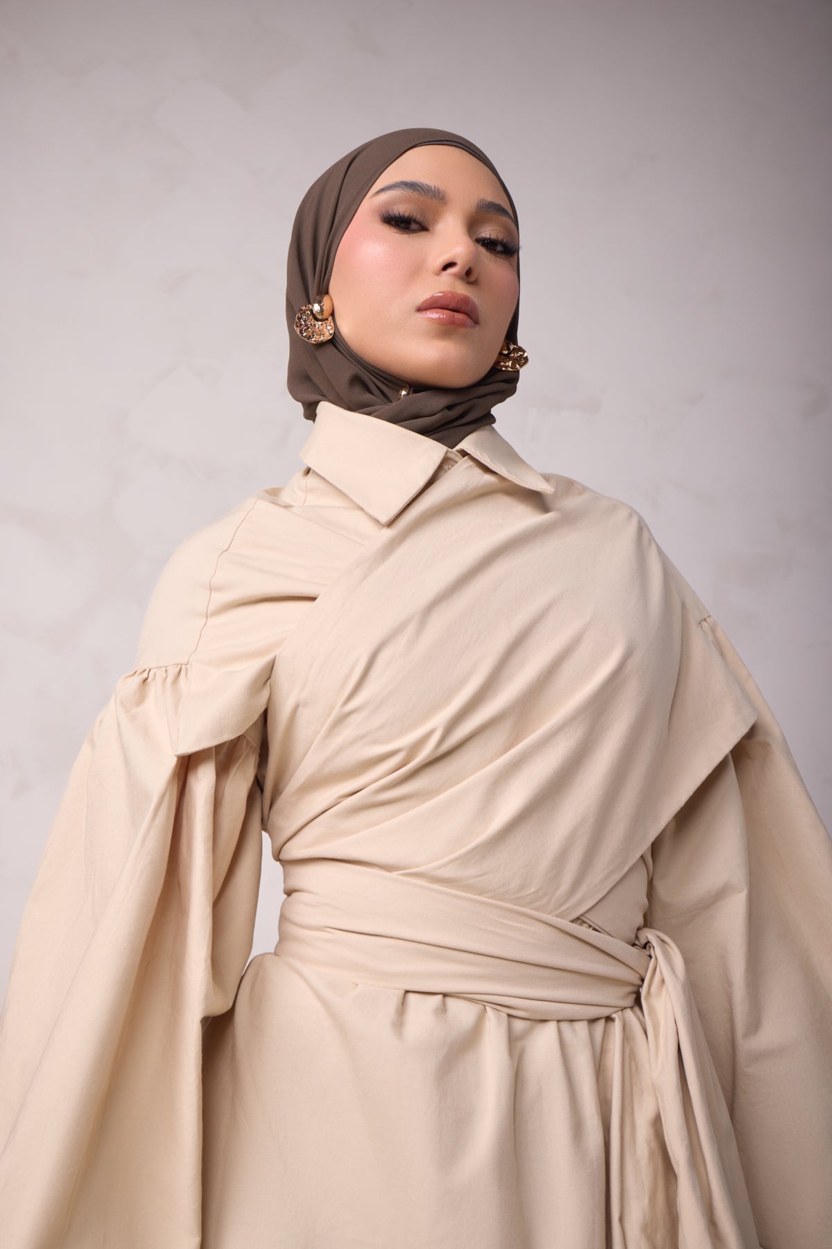 Rahma Tie Wrap Dress - Sand