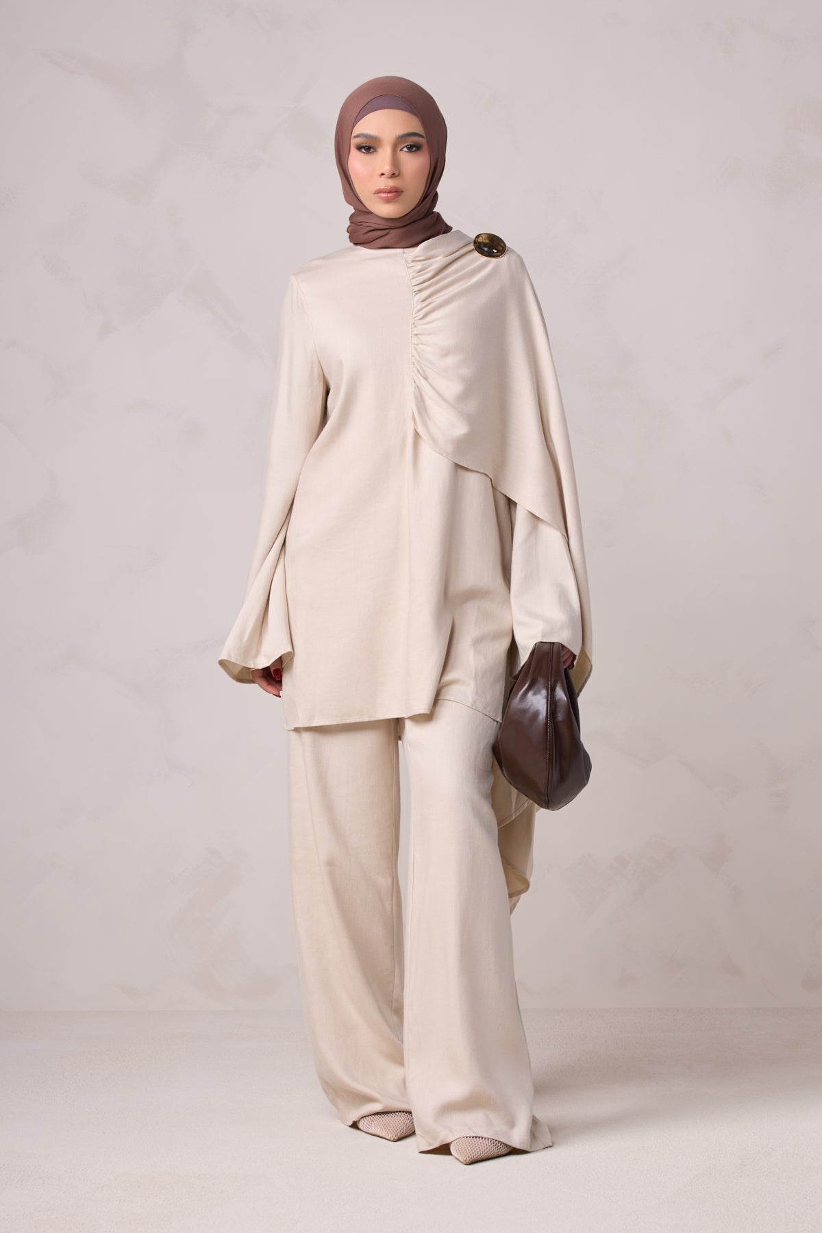 Lauren Cape Tunic - Taupe