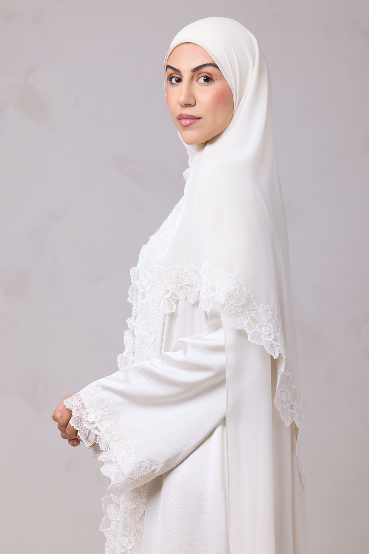 Amani Lace Trim Abaya & Hijab Set
