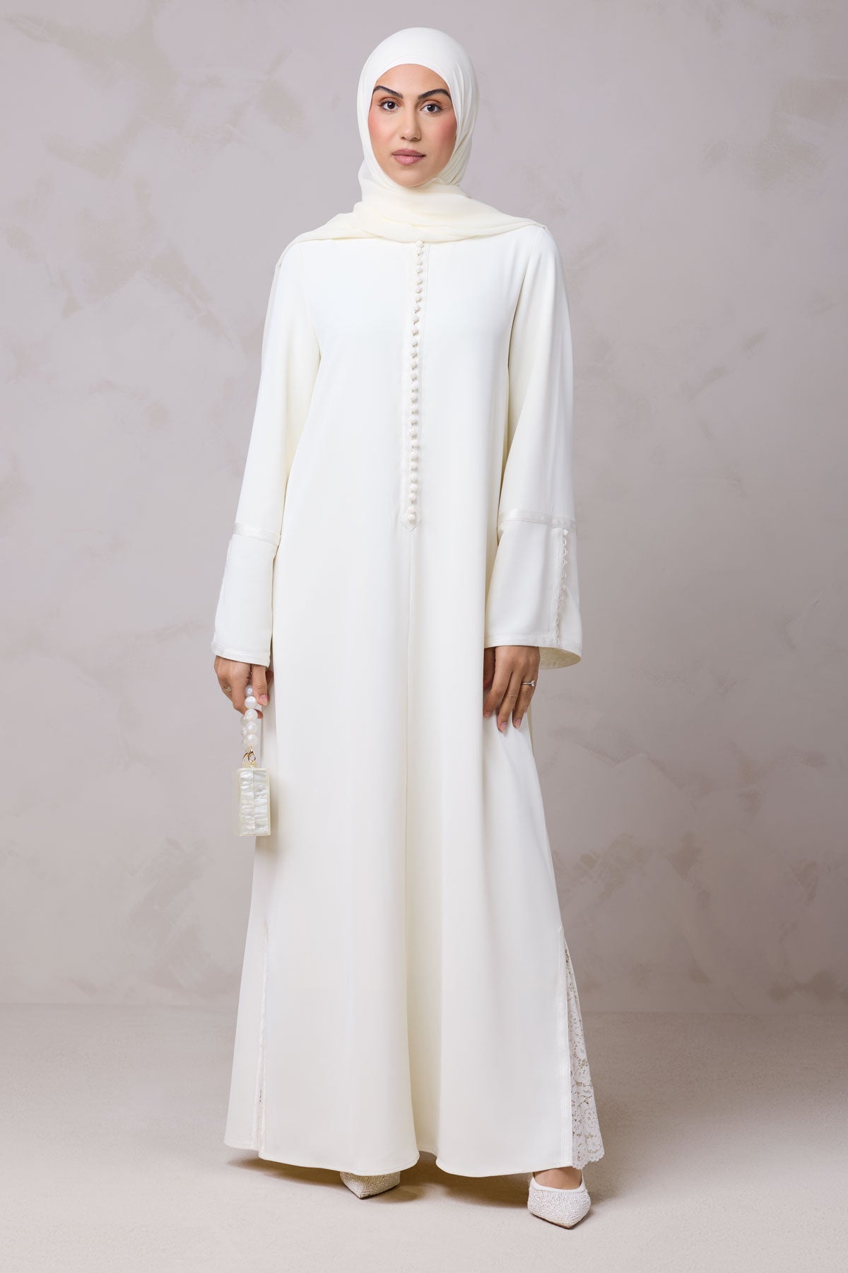 Layali Lace Embroidered Abaya & Hijab Set