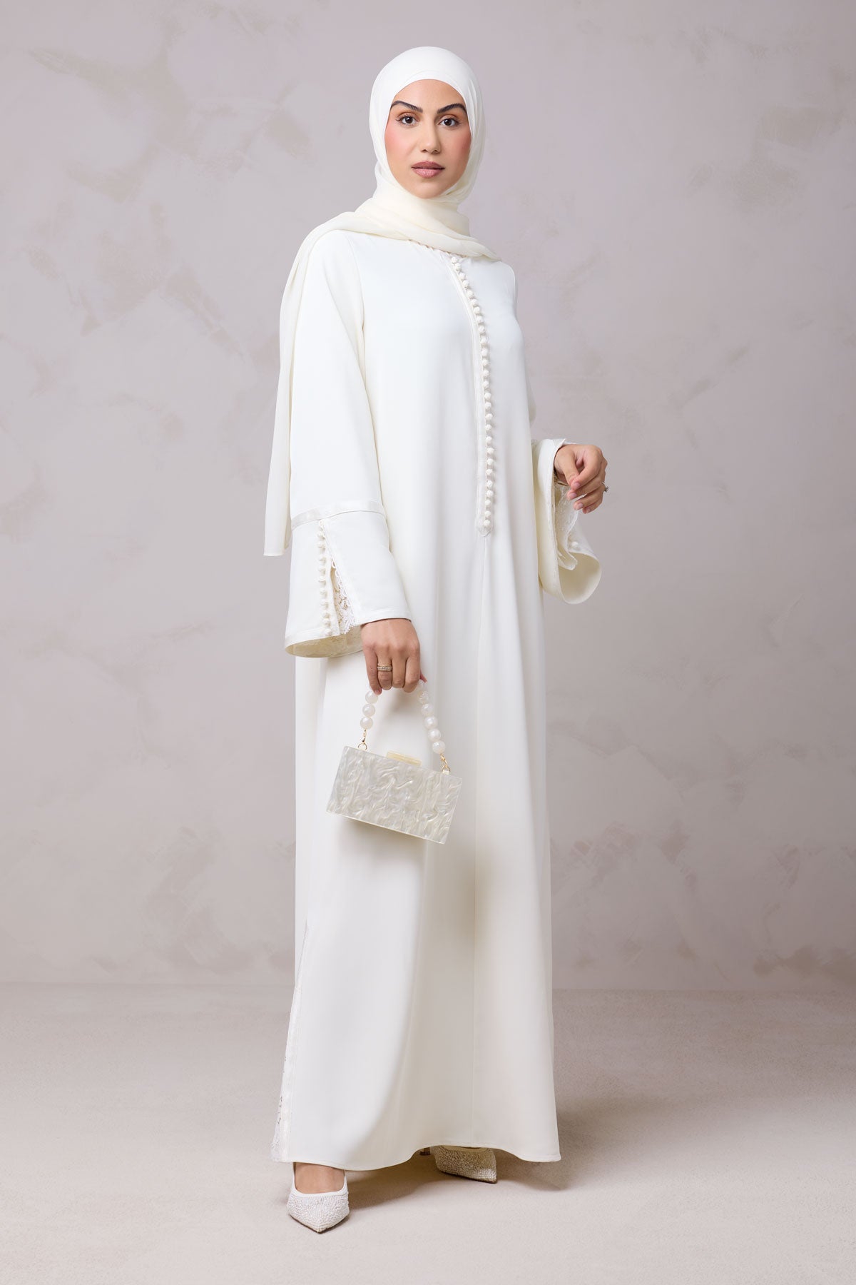 Layali Lace Embroidered Abaya & Hijab Set