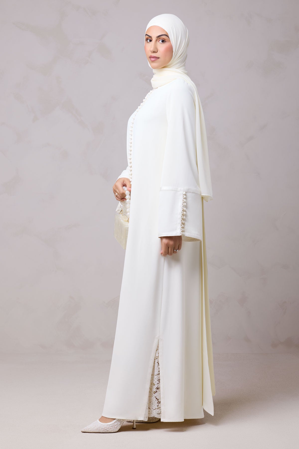 Layali Lace Embroidered Abaya & Hijab Set