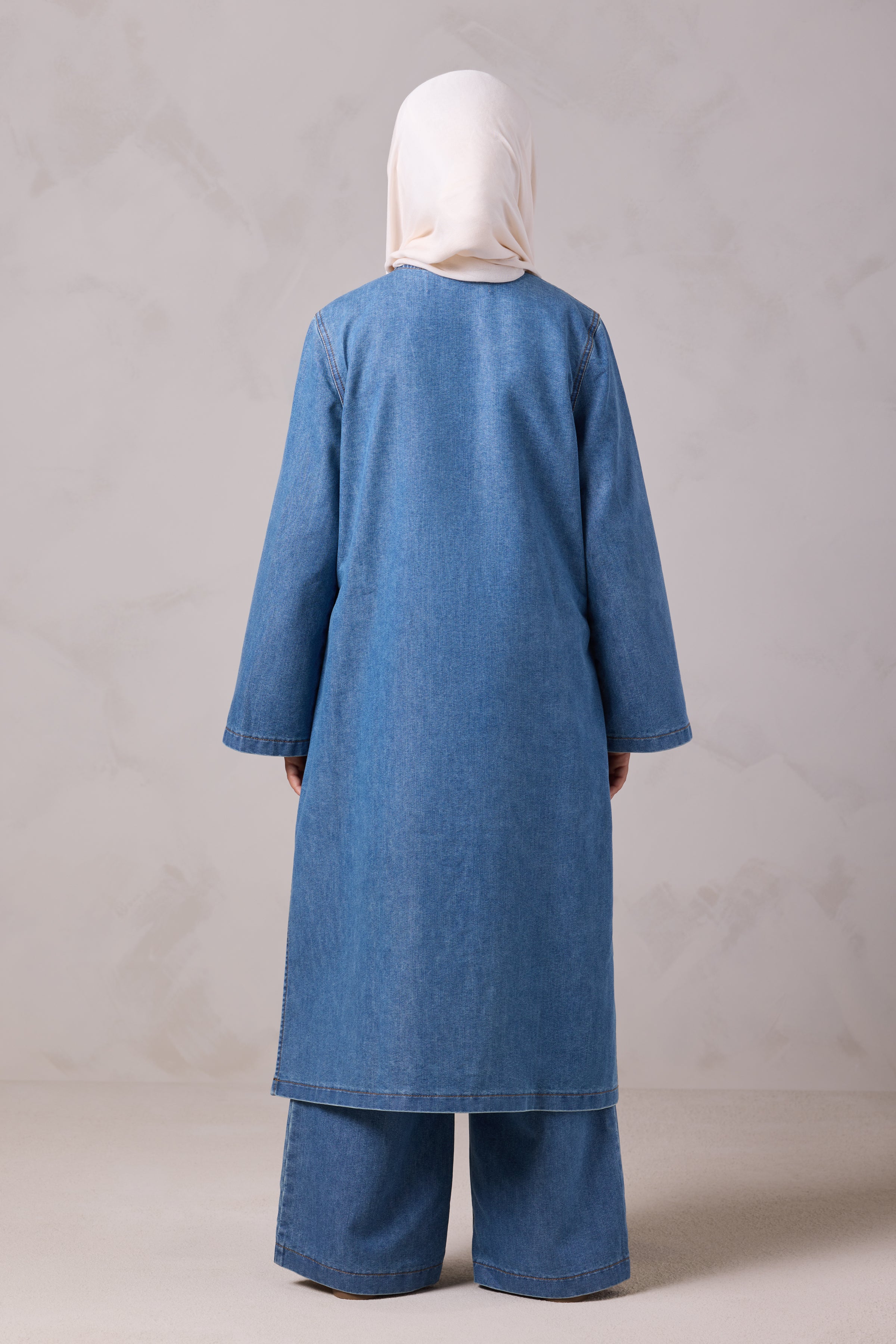 Tasneem Kids Denim Top and Pant Set - Batroun Blue