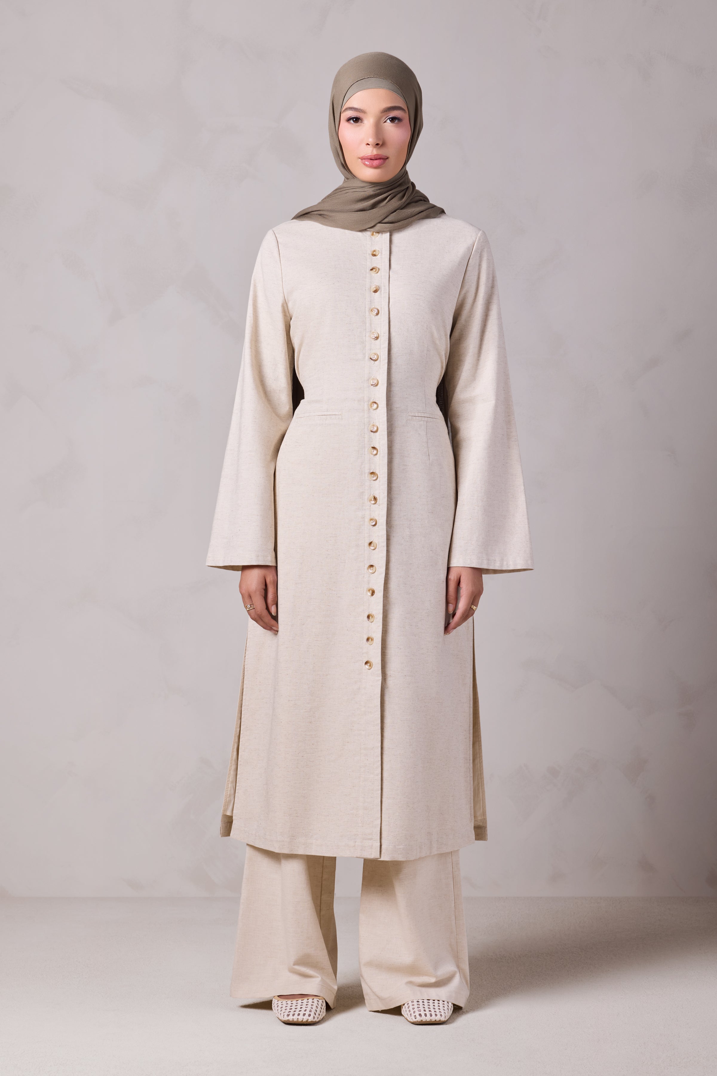 Tasneem Linen Top and Pant Set - Raml Lubnan