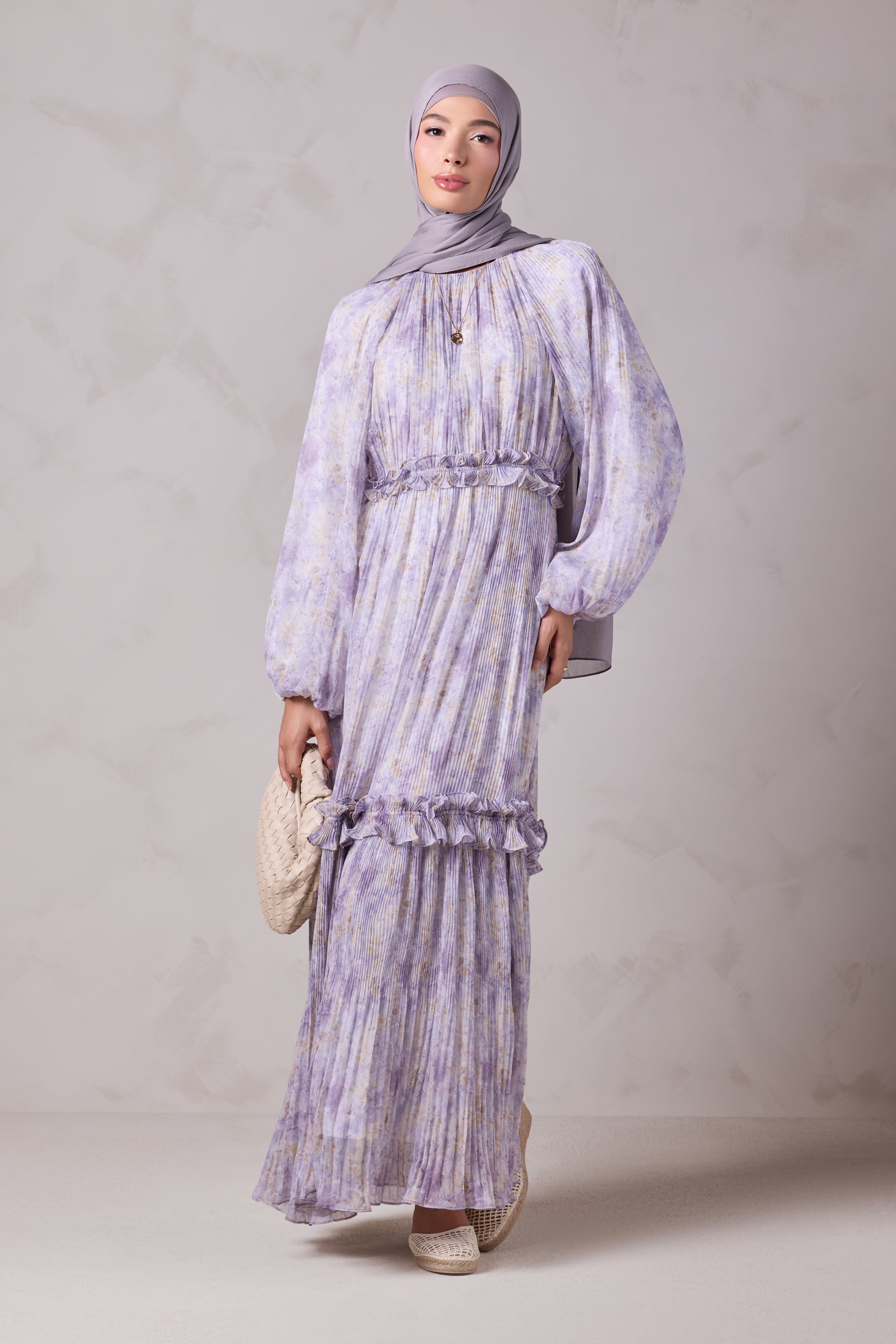 Aiza Pleated Dress - Khuzama Mist