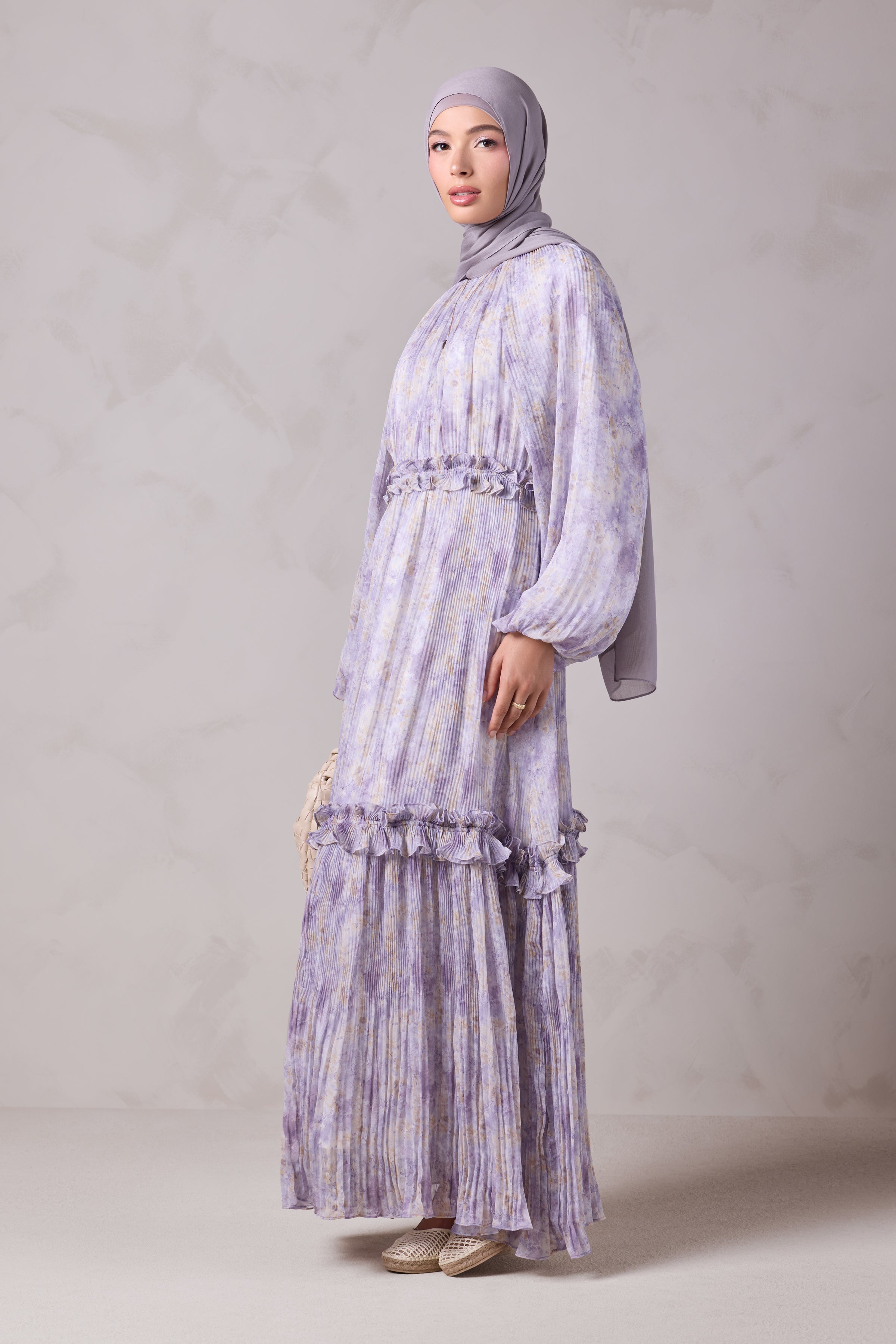 Aiza Pleated Dress - Khuzama Mist