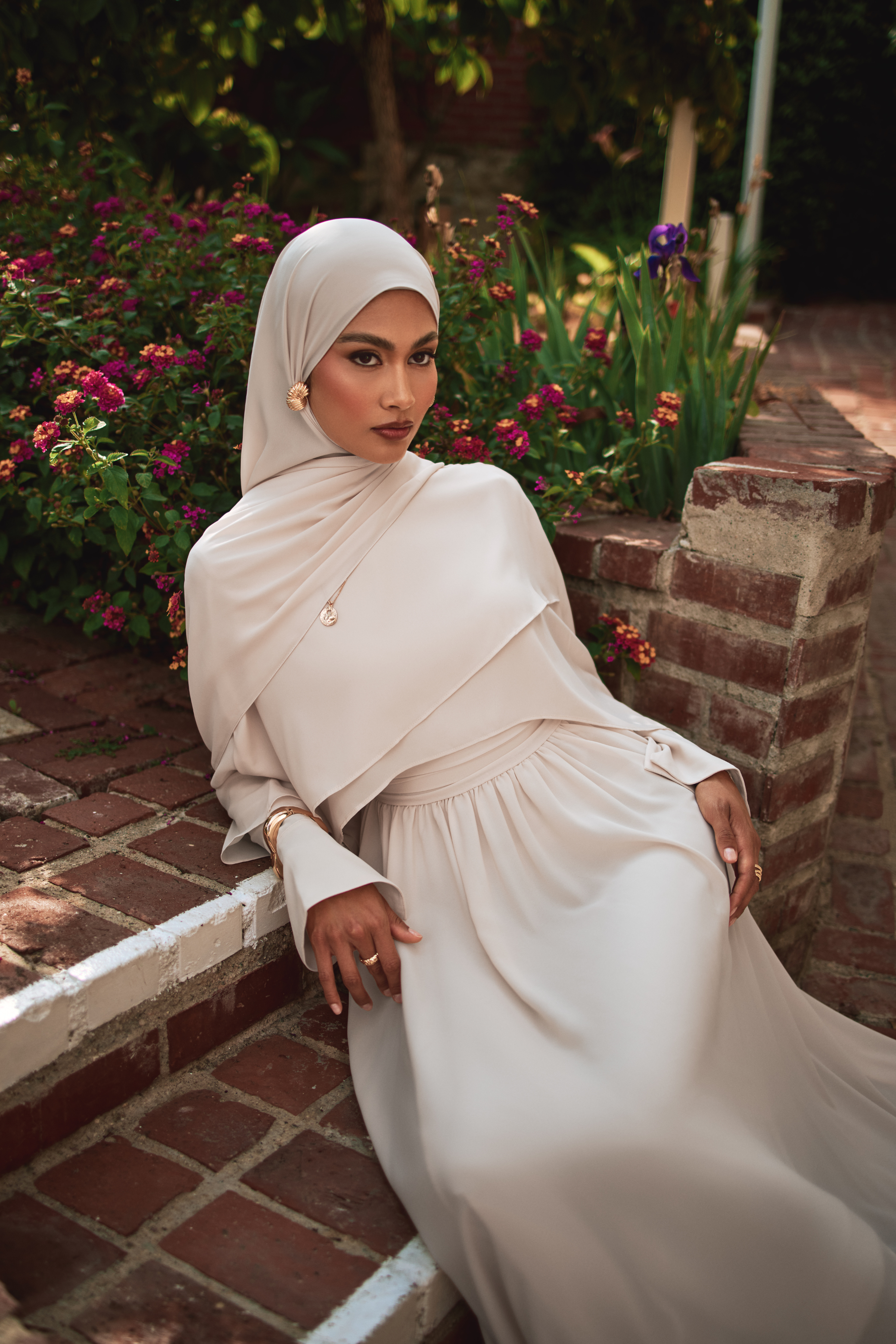 Fayruz Cape Maxi Dress - Noor Sand