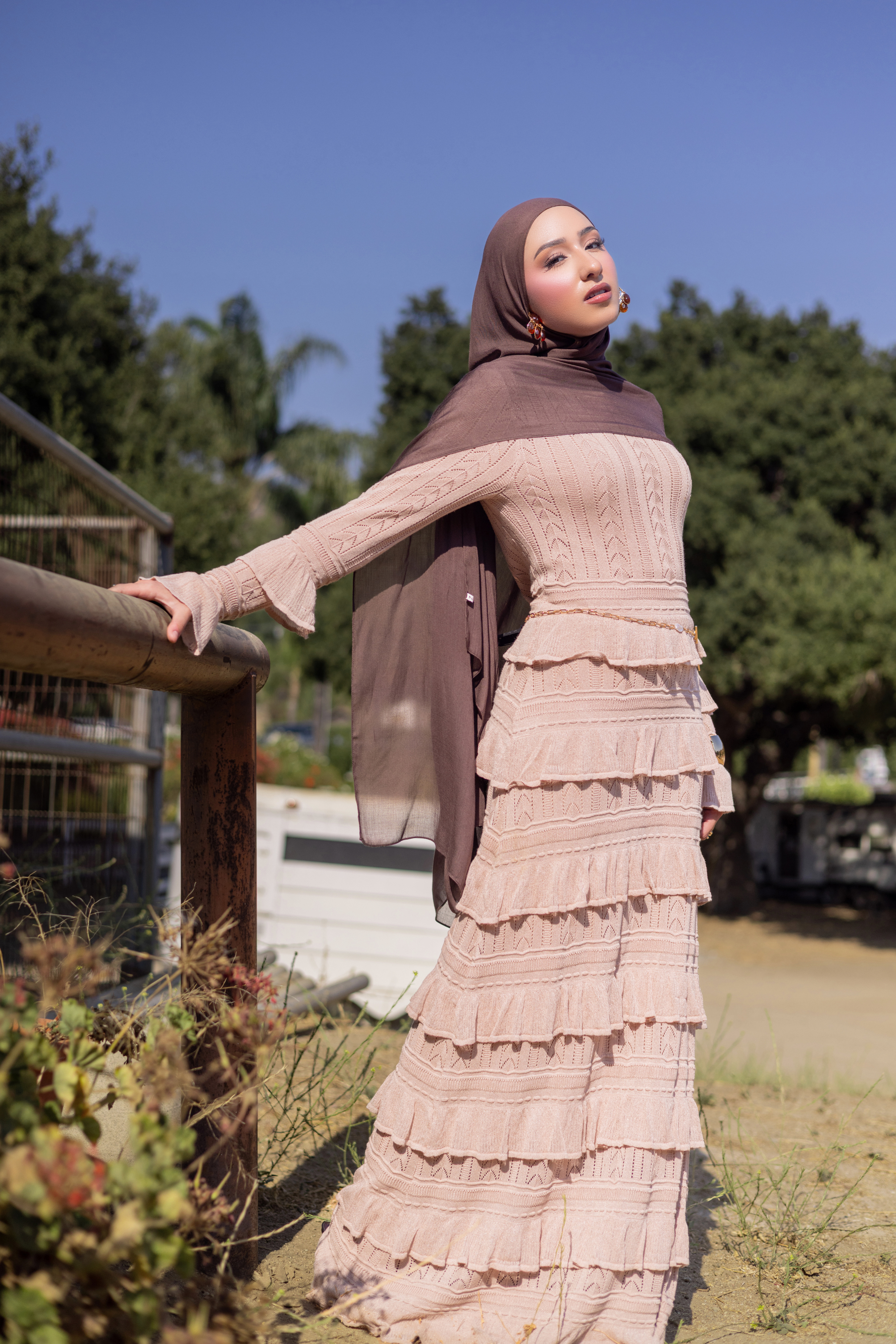 Zayna Knit Ruffle Maxi Dress- Sparkle Sea