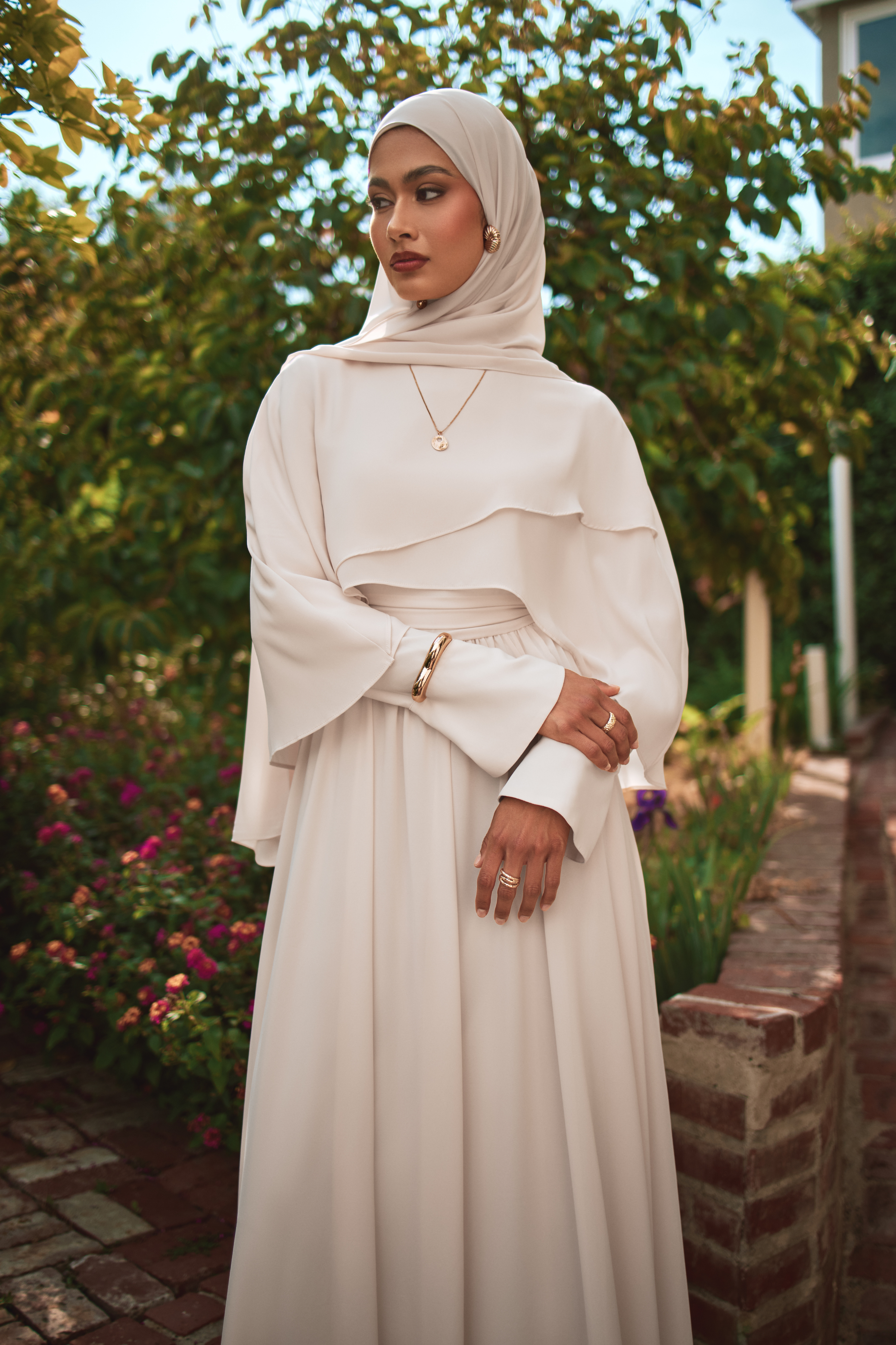 Fayruz Cape Maxi Dress - Noor Sand - 2