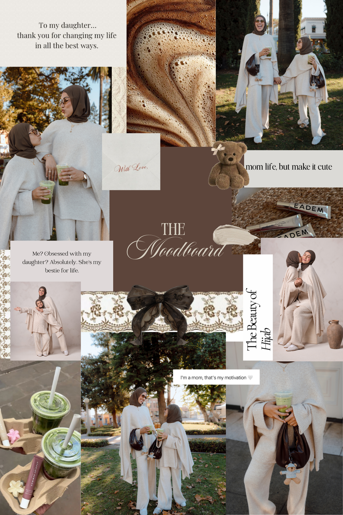 Deniz Knit Matching Set - Almond