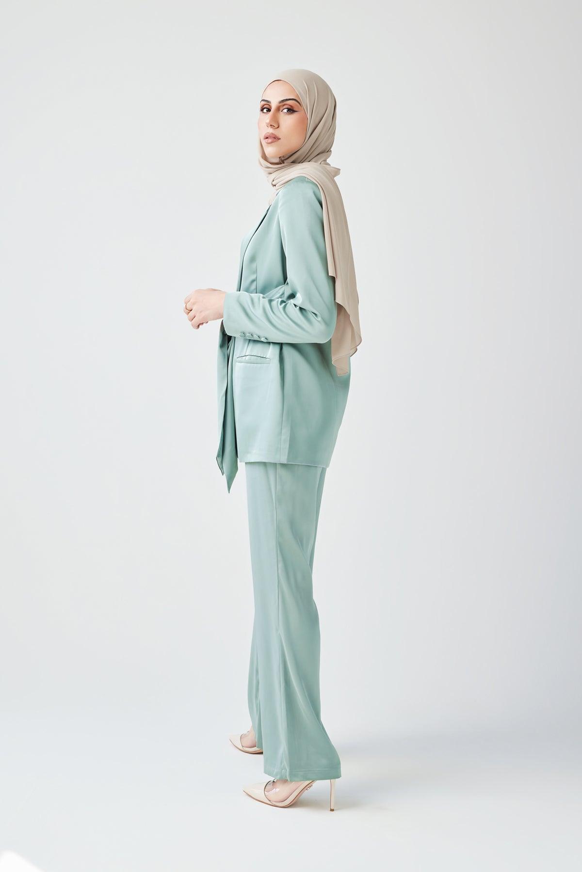 Adele Tie Waist Blazer - Sage