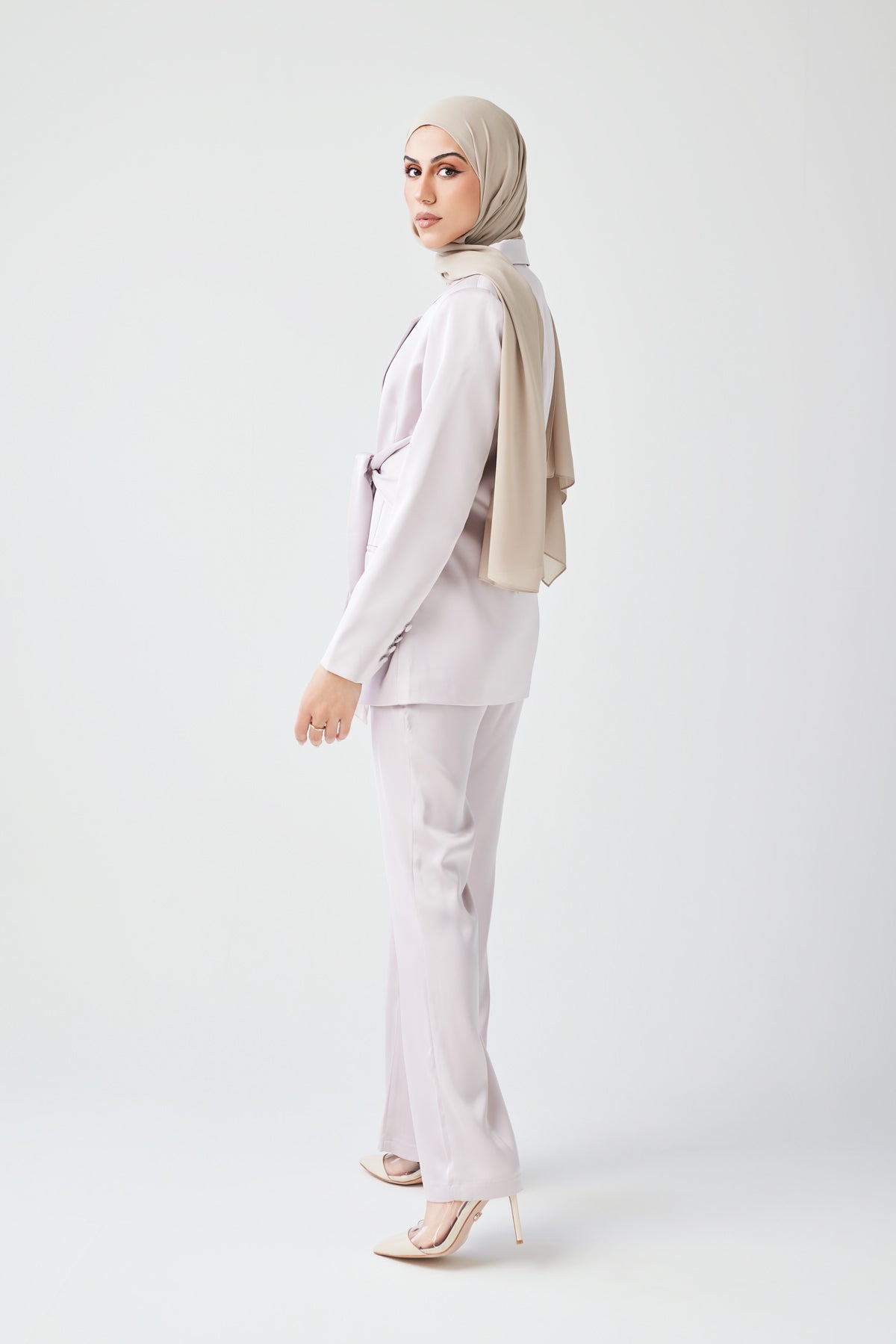 Adele Tie Waist Blazer - Lavender