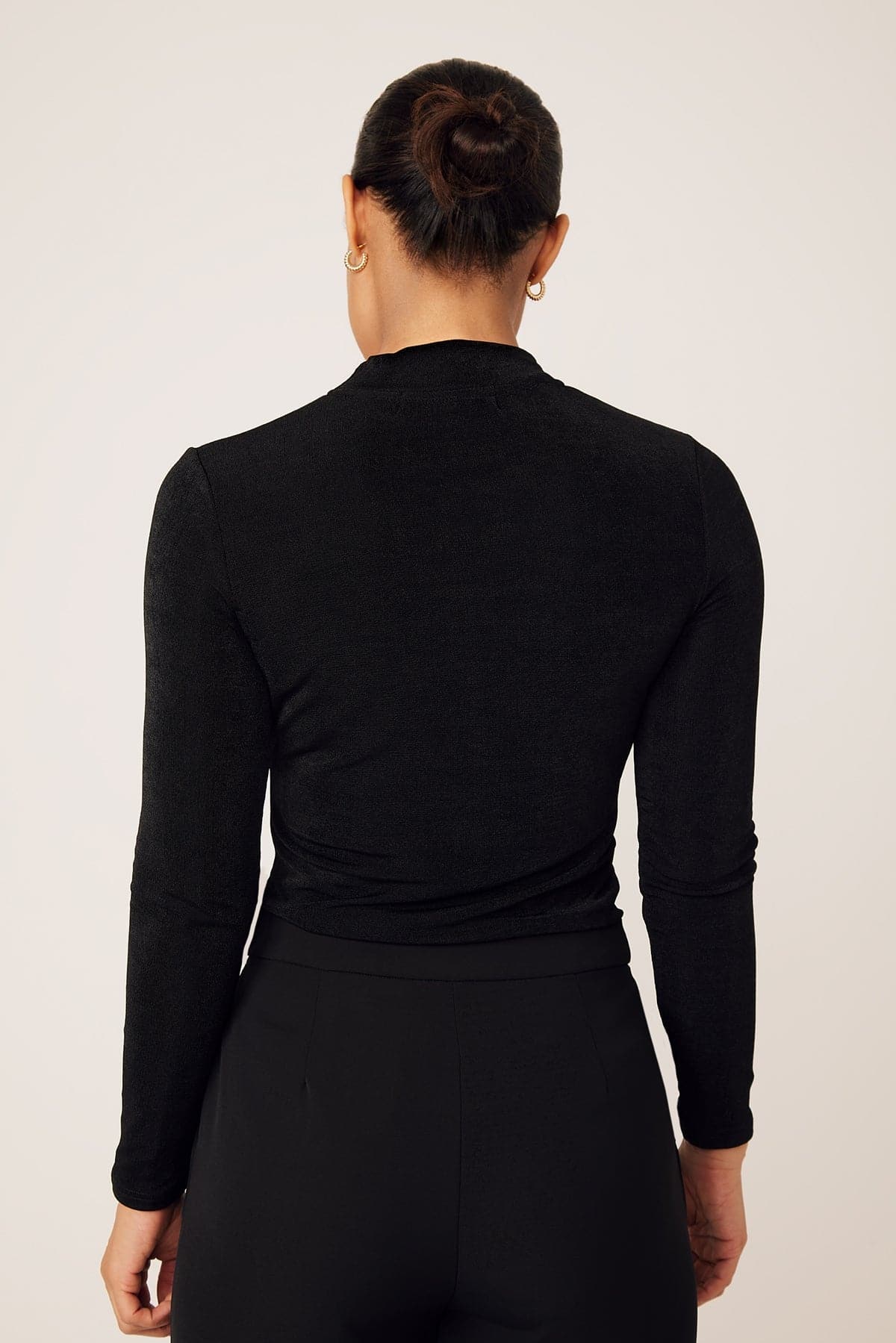 Camile Long Sleeve Body Shirt- Black - Zahraa The Label