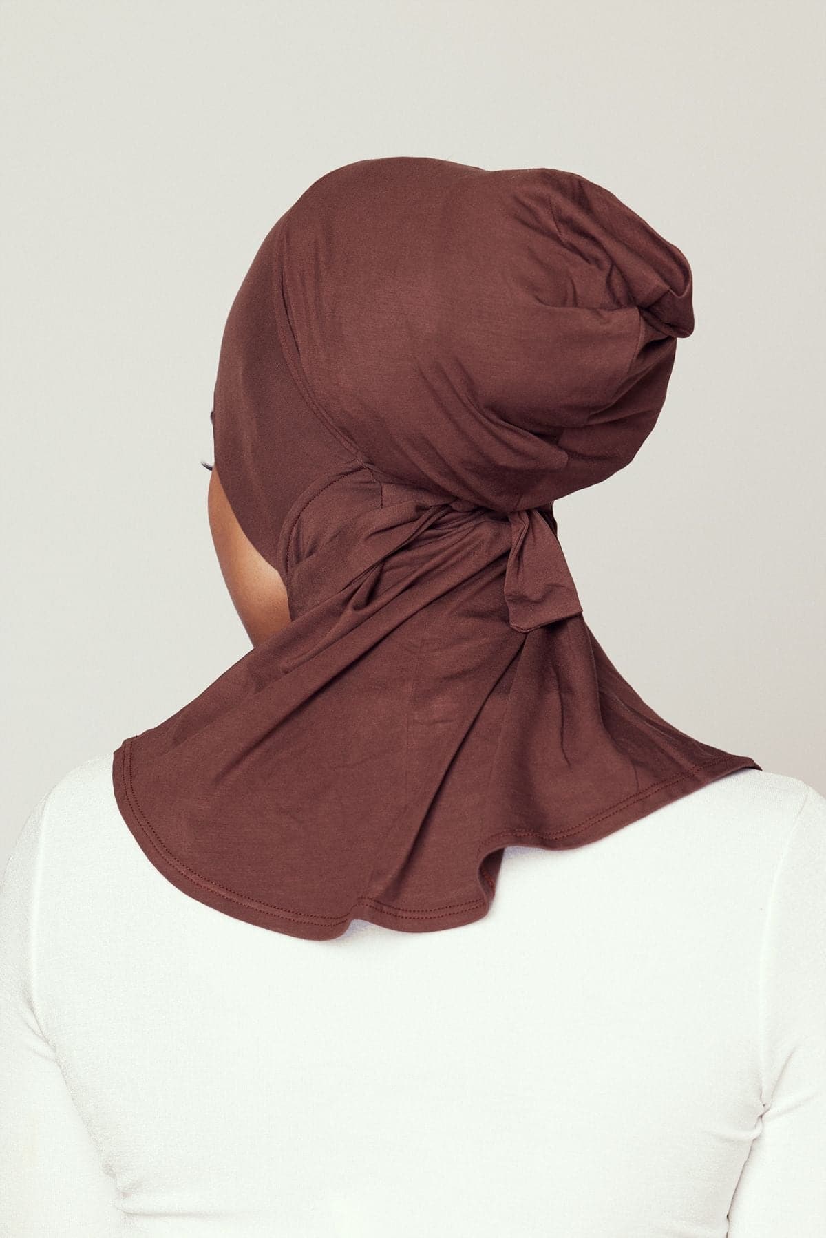 Lila Neck Cover Hijab-Cocoa - Zahraa The Label