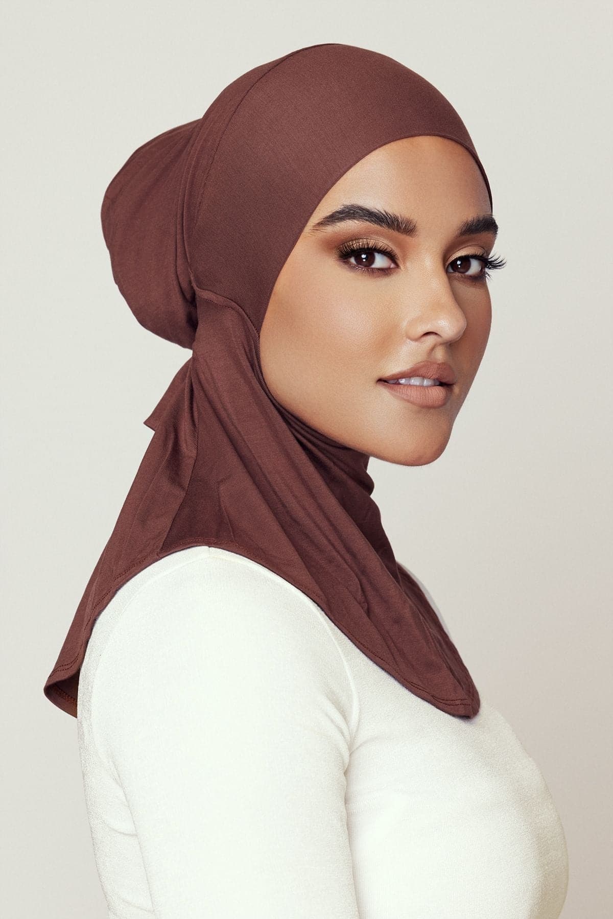 Lila Neck Cover Hijab-Cocoa - Zahraa The Label