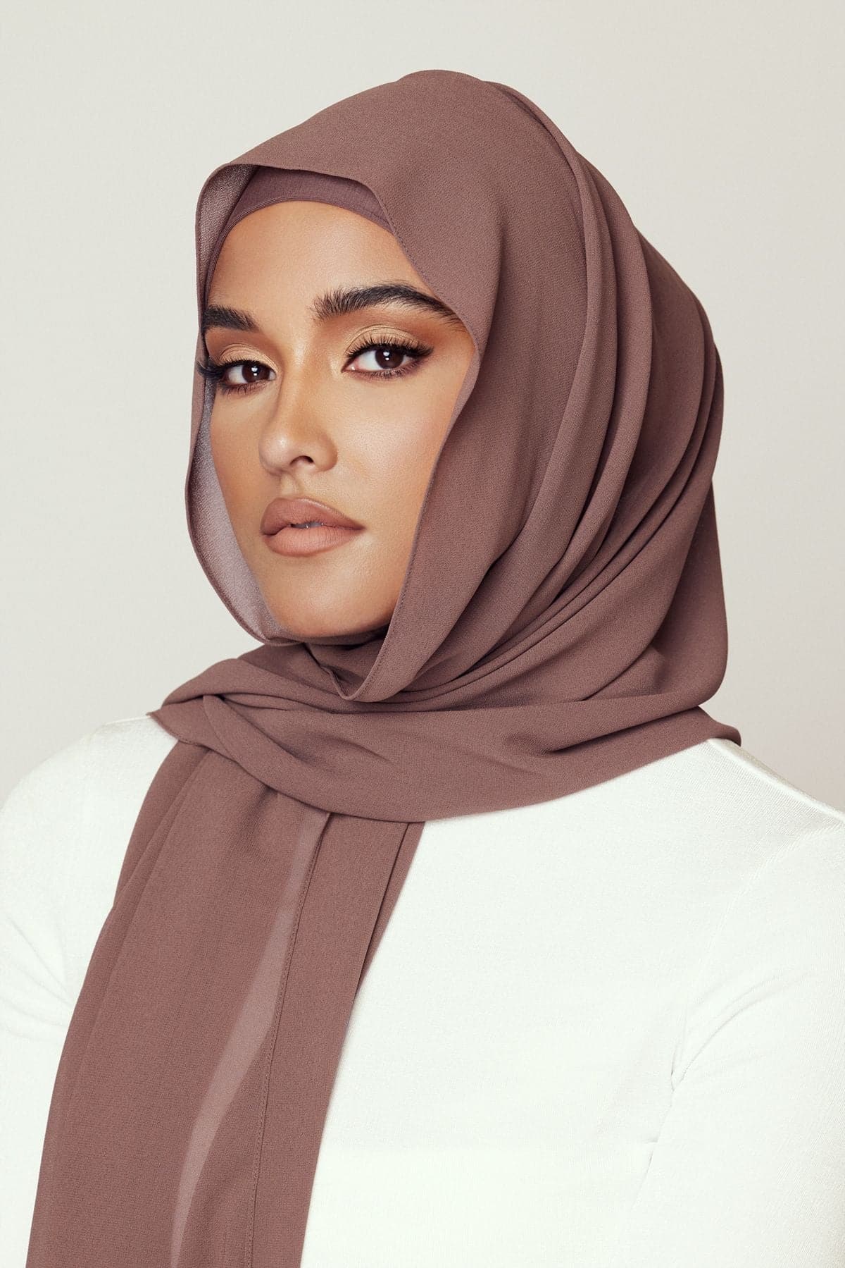 Zahraa Instant Chiffon Hijab- Mocha - Zahraa The Label
