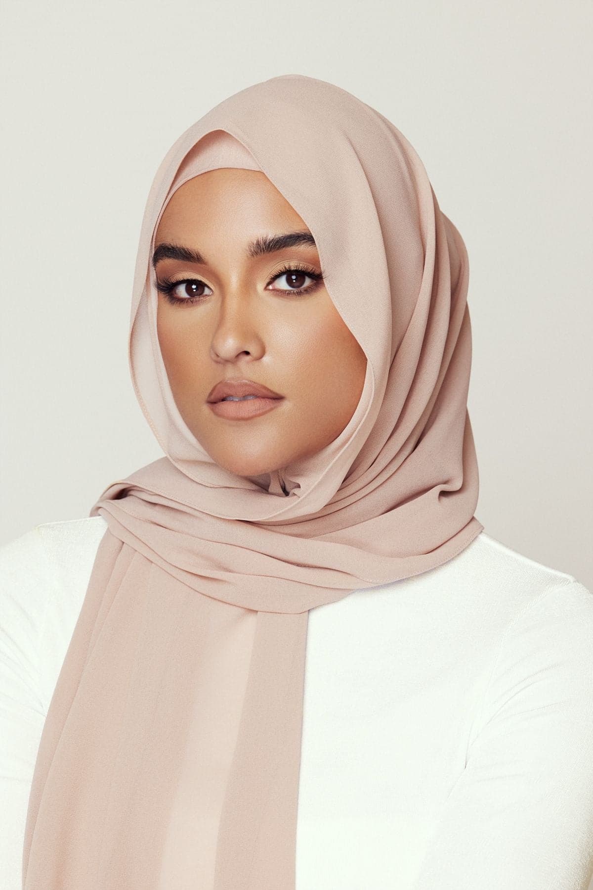 Zahraa Instant Chiffon Hijab- Oat - Zahraa The Label